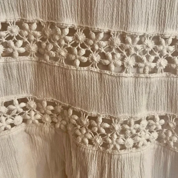 Abercrombie Kids SZ 16 White Lined Top Battenburg Lace Girlhoodcore Tween Teen - Picture 4 of 12